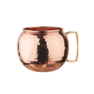 Mug à eau en cuivre pur, décoratif, artisanal, au design martelé, finition cuivre, pour usage multifonctionnel - Product Image 1