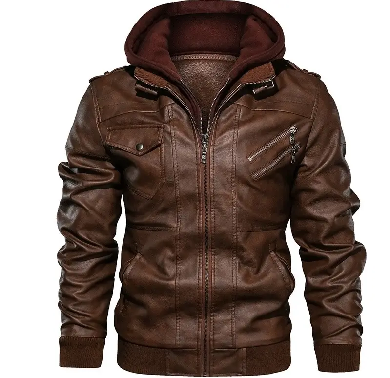 High quality 2021 new Men's Leather Jacket For Biker Distressed Genuine Lambskin Top Quality Material - Wholesale Price