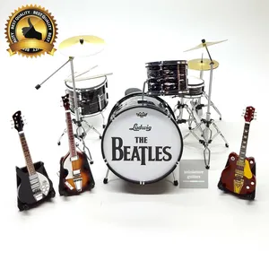 Miniature Drum Set plus miniature guitar set The Beatle