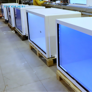 55" LCD transparent advertising display box durable transparent lcd display cabinet