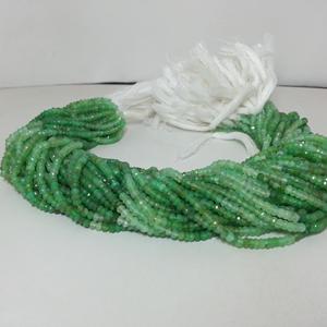 Perles de pierre de chrysoprase verte naturelle de 3 mm 4 mm facettées rondes en forme de rondelle certifiées IGI pour la fabrication de bijoux en gros - Product Image 2