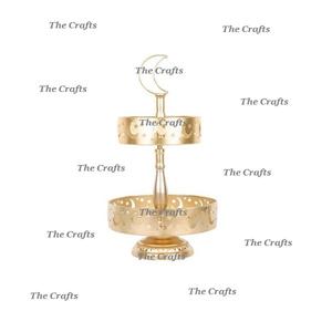 Metal Gold Color Serving Tray With Two Tiers Customized Size And Shape <b>Chocolate</b> Tray For Eid Special Use - Product Image 2