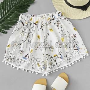 Pantalones cortos bohemios de cintura media para mujer, Shorts estampados de talla grande para vacaciones en la playa, Shorts informales holgados con cintura elástica, ropa para mujer - Product Image 3