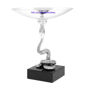 Cuenco decorativo con diseño de forma de aperitivo plateado Material de mármol de aluminio Cuenco de lujo de hormigón moderno - Product Image 1