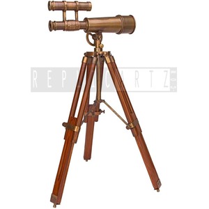 Télescope de poche en laiton antique, télescope marin nautique en laiton massif, télescope de pirate avec boîte en bois, télescope fonctionnel pour la randonnée - Product Image 1