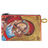 Dompet Koin Rajutan Ikon Kristen Bunda Maria dan Anak, Souvenir Religius Grosir