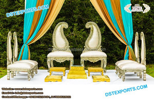 Exclusive Mandap <b>Chairs</b> for Indian Weddings Stylish Wooden Carving Wedding Mandap <b>Chairs</b> Indian Wedding Lagan Mandap <b>Chairs</b> USA - Product Image 5