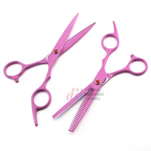 Tesoura de cabeleireiro, cor rosa, afiada, para barbeiro, conjunto de tesouras de cabeleireiro profissional, para corte, tesoura de desbaste, ferramentas para barbeiro, venda imperdível