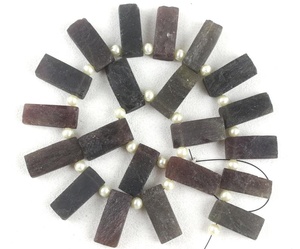 หินอัญมณีธรรมชาติ21ชิ้นรูปทรงสี่เหลี่ยมผืนผ้าไม่ผ่านการบำบัดเครื่องประดับเจาะด้านข้างหยาบขายส่ง - Product Image 1