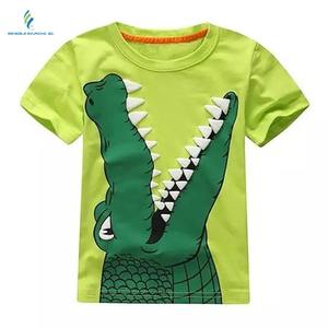 Camiseta de manga corta con cuello redondo para niños, ropa con estampado de logotipo personalizado, 100% algodón - Product Image 2