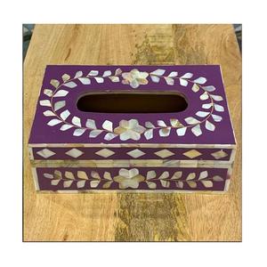 Boîte à mouchoirs en bois et nacre forme rectangulaire boîte de papier de soie de taille personnalisée pour une utilisation à la maison d'hôtel - Product Image 5