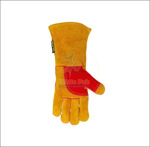 ถุงมือเชื่อมหนังแท้แบบแยกชิ้น รุ่นพรีเมียม ทนความร้อน กันกระแทก กันลื่น พิมพ์โลโก้ตามสั่ง สำหรับผู้ชาย ไซส์ XL สีตามสั่ง - Product Image 3