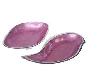 Pink Enamel Cast Aluminum Bowl with Enamel also Available in Food Safe Enamel and Metal Table Ware
