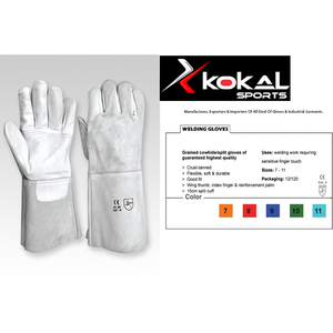 ถุงมือหนังวัวแท้สำหรับงานเชื่อม ป้องกันมือ ขายส่งจากปากีสถาน - Product Image 4