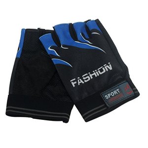 Brusels-guantes deportivos para ciclismo, Gel para senderismo, medio dedo, sin dedos, azul - Product Image 6