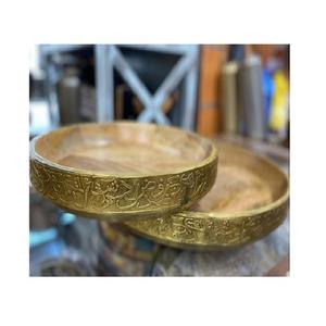 Juego de dos platos para servir comida, plato de postre de madera de forma redonda para servir, accesorios de mesa - Product Image 5