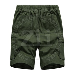 Vente à chaud Short d'été en coton pour hommes Cargo décontracté à 6 poches avec motif solide Jeans écologiques à vente chaude - Product Image 4