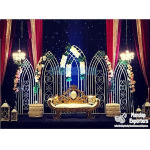 Decoración de escenario de boda, temática victoriana real, decoración de escenario de boda blanca, escenario victoriano, Imperial, Blanca - Product Image 1