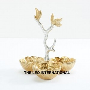 Bol décoratif en métal et aluminium plaqué or lot de 2 bols japonais en céramique pour table à manger et snacks - Product Image 3