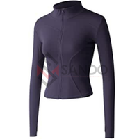 Veste de yoga zippée pour femme, grande taille, imperméable, respirante, de haute qualité, avec logo personnalisé, pour la gym et les vêtements de sport