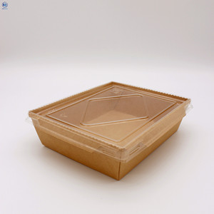 Fruit Box Boxs UNIOPACK Wholesale Kraft Paper Salad Fruit Takeaway Box Lunch Packaging Box With Pet Window Fruit Boxs