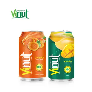 330Ml กระป๋อง VINUT 100% น้ำแครอทผลไม้ ODM บริการจากเวียดนาม