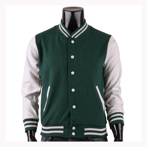 Manteaux en cuir avec patchwork Streetwear pour hommes Veste de baseball universitaire personnalisée brodée en chenille pour couples pour hommes - Product Image 3