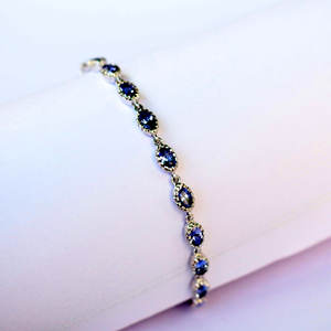 Bracelets faits à la main en pierres précieuses tanzanite de haute qualité au design moderne Bijoux en argent sterling 925 Produit en vrac Forme personnalisée - Product Image 2