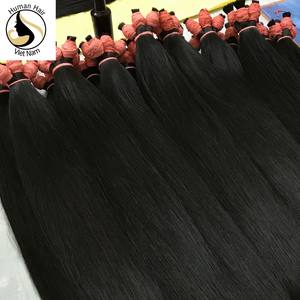 Extensiones de cabello humano ondulado, mechones de pelo liso de seda de visón y Rusia, con cutícula Virgen sin procesar, venta al por mayor - Product Image 4