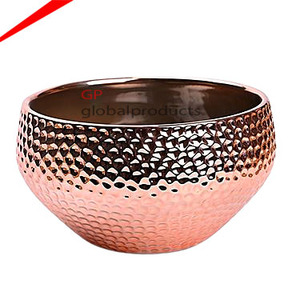 Bol de service rond en verre au design unique et attrayant avec base dorée décorative, bol de service pour la décoration de la maison - Product Image 6
