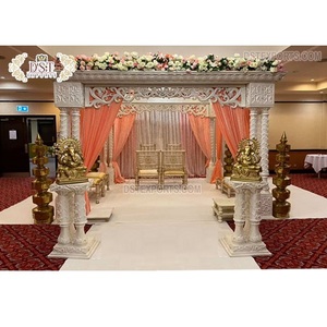 Meilleure Cérémonie Indienne Mariage Autel Chuppah Abordable Quatre Piliers Mariage Mandap Design Top Mandap Décoration Mariage Indien - Product Image 1