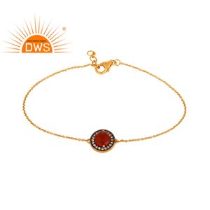 925เครื่องประดับเงินสเตอร์ลิงสีแดงนิลและสีขาวเพทายพลอยปรับเชื่อมโยงห่วงโซ่สร้อยข้อมือผู้ค้าส่งเครื่องประดับ - Product Image 1