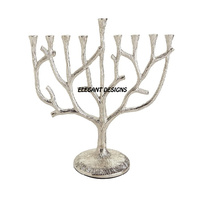 Décoration de la maison fait à la main moderne élégant juif Menorah bougeoir laiton Judaica Art Pâques luxe Unique personnalisable