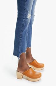 Venta al por mayor 100% algodón recto Denim Jeans para mujeres de alta calidad transpirable Streetwear Zip Fly Casual lavado Pantalón elástico - Product Image 5