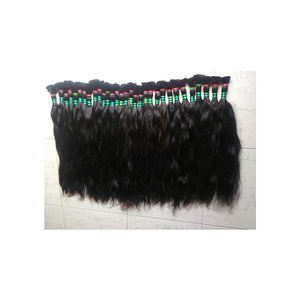 Vente en gros 100% paquets de cheveux indiens bruts vierges non transformés Extensions de cheveux Remy naturels à double tirage pour la fabrication de perruques de salon - Product Image 1