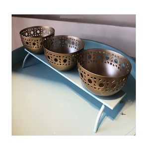 Ensemble de 3 bol à chocolats en métal de grande qualité bol à aliments décoratif de taille personnalisée pour fournisseur en gros - Product Image 1
