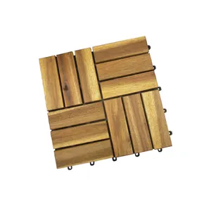 Best Price Decking Tiles 12 Slats Oil Finishing Design Modern Supplier For Outdoor Use Wood Tiles Made in Vietnam