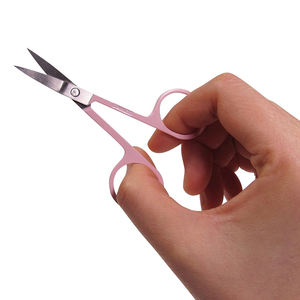 Lot de 3 pinces à sourcils en acier inoxydable rose avec ciseaux incurvés à pointe pointue et inclinée comprenant un étui de voyage - Product Image 5