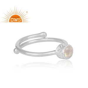 Bague ronde en argent Sterling 925 pour femme, bijou fait à la main, forme d'arc-en-ciel, lune précieuse, vente en gros, offre spéciale - Product Image 3