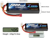 Batterie Lipo Zeee 3S 11.1V 7000mAh 100C Boîtier souple Connecteur Deans avec plaques métalliques pour voitures, camions, chars et modèles de course RC