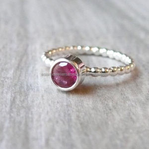 แหวนพลอยควอตซ์ทำด้วยมือสีทองแหวนพลอยอเมทิสต์เงินสเตอร์ลิงสำหรับ925 - Product Image 2