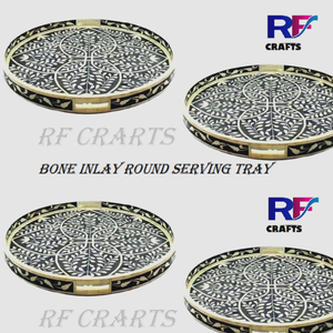 Plateau de service en incrustation de nacre fait main de la meilleure qualité Plateaux en os pour la maison et l'hôtel - Product Image 3