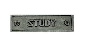 Study <b>Sign</b> Plaque Metal - Product Image 3