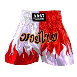 Pantalones Cortos de Boxeo y Muay Thai Personalizados al por Mayor de Flames para Hombre, Satinados, Ligeros, Transpirables, Unisex - Product Image 1