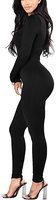 Combinaison-pantalon pour femme en polaire tricotée et brodée 100 % polyester, coupe classique, manches longues, col montant, personnalisable (logo, couleur, taille)