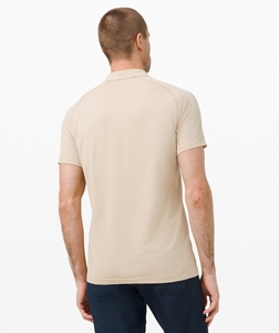 เสื้อยืดโปโลผ้าฝ้ายสีล้วนสำหรับใส่เล่นกอล์ฟ,เสื้อโปโลไม่มีปกคอตตอนชุบสีพื้นพิมพ์โลโก้ได้ตามต้องการ - Product Image 3