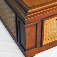 Banc-canapé Bellini moderne en bois de mahogany massif, meubles d'intérieur et d'extérieur, hôtel, resort, maison, jardin, patio
