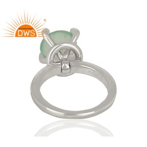 Anillo de plata de primera ley con gema de Calcedonia para mujer, sortija, plata esterlina 925, boda, juego de joyería India - Product Image 4