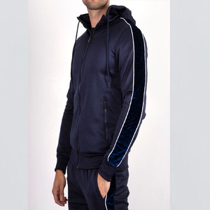 Conjunto de chándal con cremallera completa para hombre estilo europeo, chándal atlético de 2 piezas para correr para entrenamientos de invierno, chándal para hombre - Product Image 3