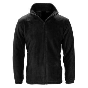 100% polyester custom Logo full Zip pocket Outdoor mountain climbing Winter warm black Polar Fleece Jacket for men women - Product Image 3